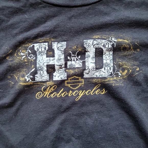 Harley-Davidson women's long sleeve tee shirt size L graphic montreal fitted - Picture 3 of 10